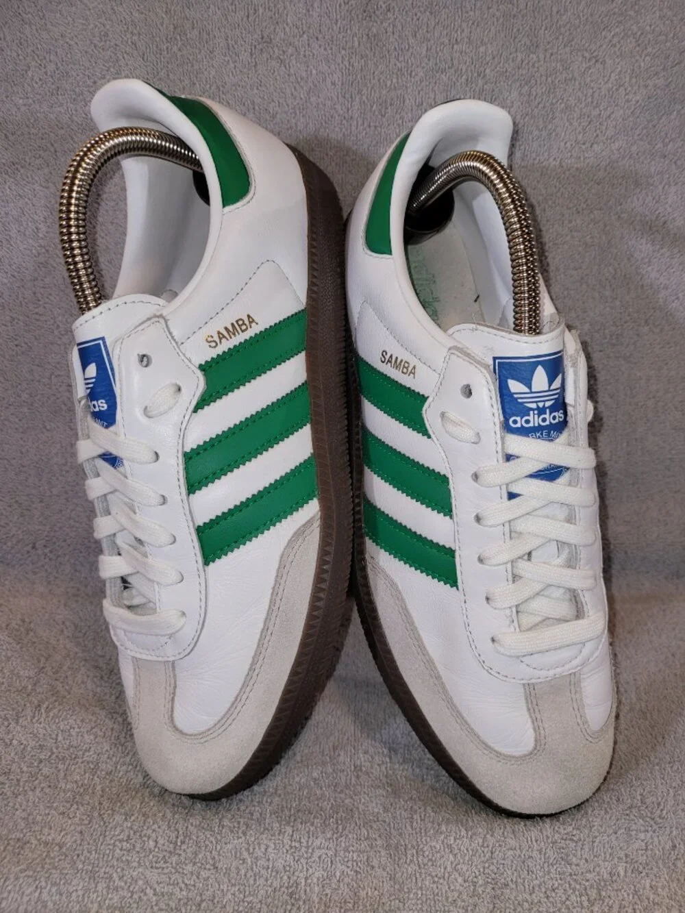 Adidas Originals Samba OG Men's Cloud White Green IG1024 Size 8 Sneakers (#2143)